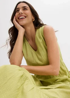 Online Kleid aus weichem Musselin Damen Bekleidung·Pullover & Strickjacken|Kleider