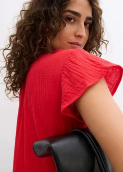 Outlet Kleid aus weichem Musselin Damen Bekleidung·Pullover & Strickjacken|Kleider