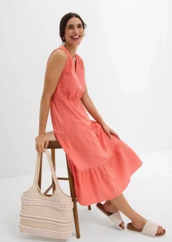 Clearance Kleid aus weichem Musselin Damen Kleider|Bekleidung·Pullover & Strickjacken