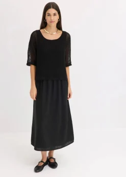 Clearance Kleid in 2 in 1 Optik Damen Kleider|Bekleidung·Pullover & Strickjacken