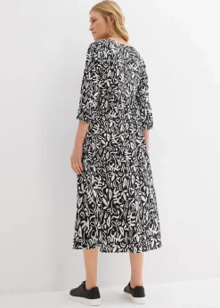 Kleid in Midilänge aus fließender Viskose Damen Kleider