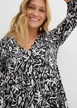 Kleid in Midilänge aus fließender Viskose Damen Kleider