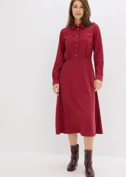 Hot Kleid mit Hemdkragen Damen Kleider|Bekleidung·Pullover & Strickjacken