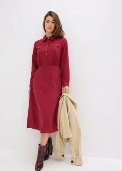 Hot Kleid mit Hemdkragen Damen Kleider|Bekleidung·Pullover & Strickjacken
