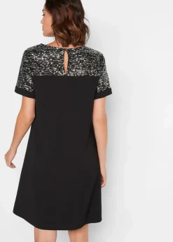 Damen bonprix Kleider|Bekleidung·Pullover & Strickjacken|Kleid mit Pailetten-Einsatz