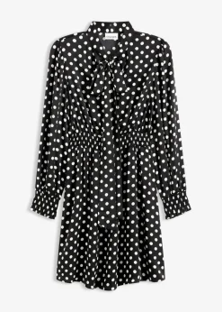 Damen bonprix Bekleidung·Pullover & Strickjacken|Kleider|Kleid mit Schluppenkragen aus fließendem Satin