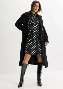 Damen bonprix Bekleidung·Pullover & Strickjacken|Kleider|Kleid mit Schluppenkragen aus fließendem Satin