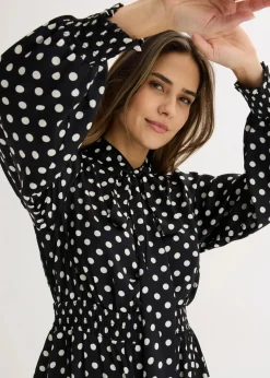 Damen bonprix Bekleidung·Pullover & Strickjacken|Kleider|Kleid mit Schluppenkragen aus fließendem Satin