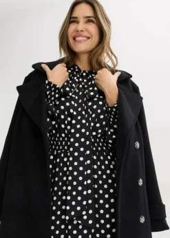 Damen bonprix Bekleidung·Pullover & Strickjacken|Kleider|Kleid mit Schluppenkragen aus fließendem Satin