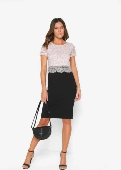 Damen bonprix Kleider|Kleid mit Spitze