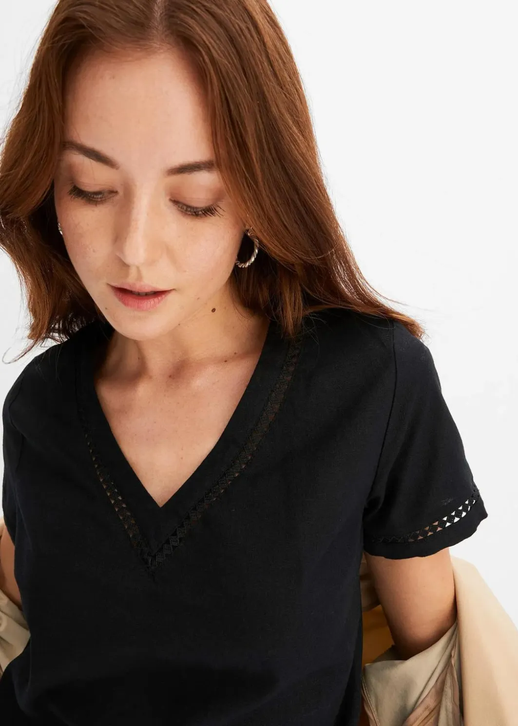 Damen bonprix Bekleidung·Pullover & Strickjacken|Kleider|Kleid mit Spitzeneinsatz