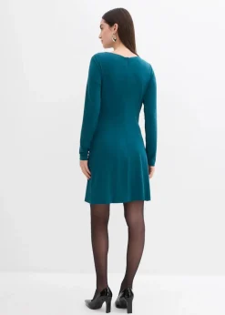 Damen bonprix Kleider|Bekleidung·Pullover & Strickjacken|Kleid mit U-Bootausschnitt
