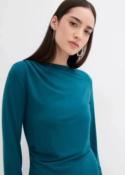 Damen bonprix Kleider|Bekleidung·Pullover & Strickjacken|Kleid mit U-Bootausschnitt