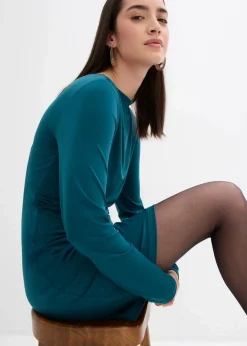 Damen bonprix Kleider|Bekleidung·Pullover & Strickjacken|Kleid mit U-Bootausschnitt