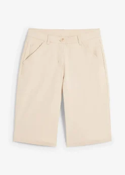 Damen bonprix Hosen|Shorts|Knielange Baumwoll-Bermuda mit Utility-Details