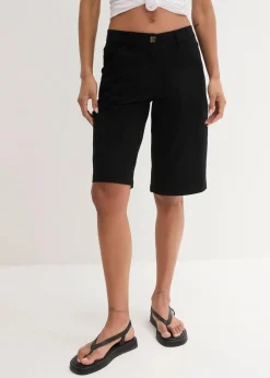 Damen bonprix Bekleidung·Outdoorbekleidung|Bekleidung·Kleider|Knielange Baumwoll-Bermuda mit Utility-Details
