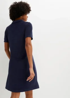 Damen bonprix Bekleidung·Pullover & Strickjacken|Kleider|Knieumspielendes Frottee-Kleid mit Polokragen