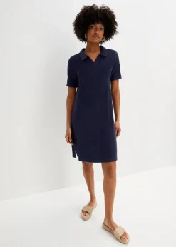 Damen bonprix Bekleidung·Pullover & Strickjacken|Kleider|Knieumspielendes Frottee-Kleid mit Polokragen