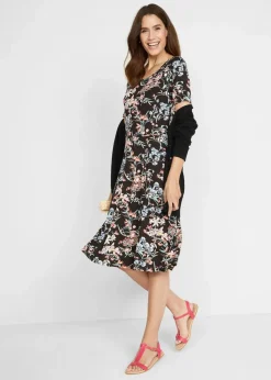 Damen bonprix Nachhaltigere Materialien|Kleider|Knieumspielendes Jerseykleid in A-Linie
