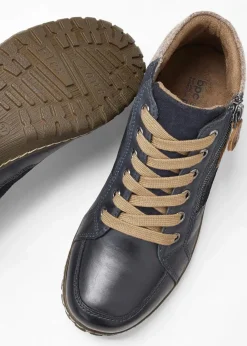 Damen bonprix Komfortschuhe|Boots|Komfort-Schnürboots in bequemer Weite aus Leder
