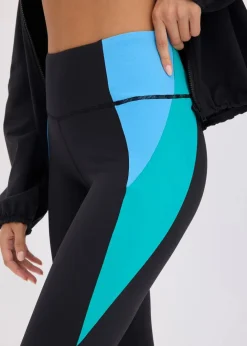 Clearance Komfort-Sport-Leggings in Kontrastfarben, schnelltrocknend Damen Bekleidung·Sweat|Bekleidung·Kleider