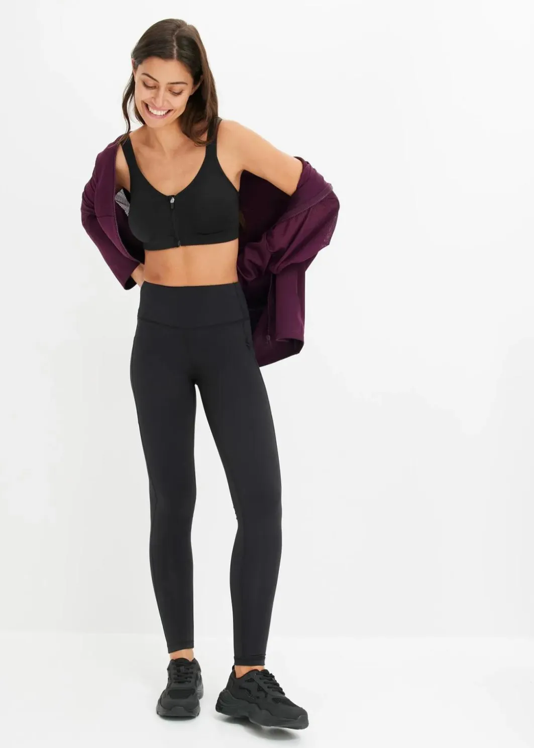 Outlet Komfort-Sport-Leggings mit Handytasche, schnelltrocknend Damen Sportbekleidung|Bekleidung·Kleider