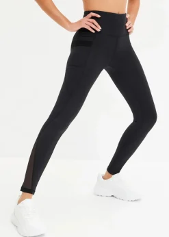 Online Komfort-Sport-Leggings mit transparentem Mesh und Handytasche Damen Bekleidung·Sweat|Bekleidung·Kleider