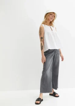 New 7/8-Komfort-Stretch-Jeans, Wide Fit Damen Jeans|Bekleidung·Shirts & Tops
