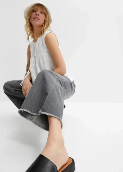 New 7/8-Komfort-Stretch-Jeans, Wide Fit Damen Jeans|Bekleidung·Shirts & Tops