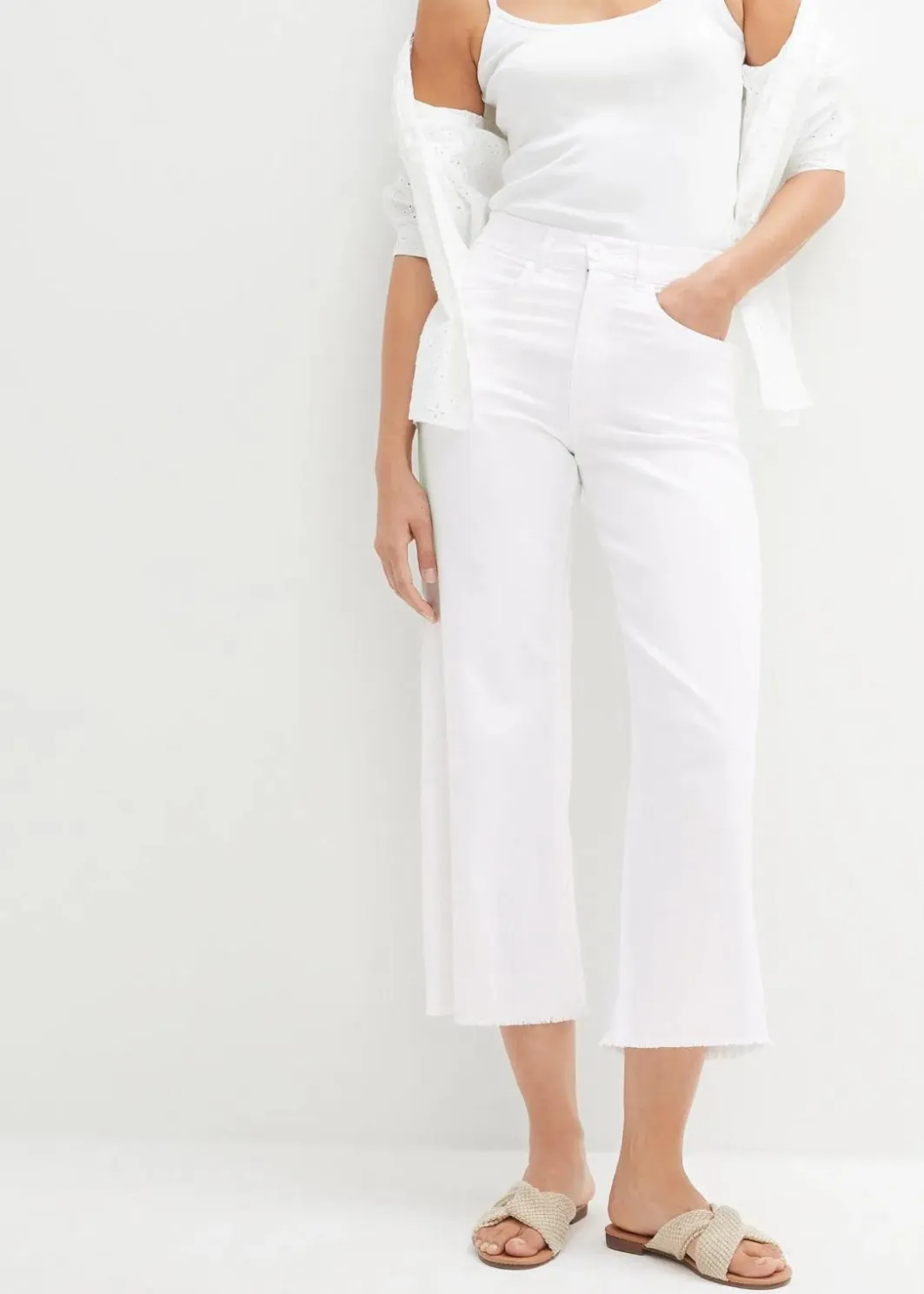 Damen bonprix Jeans|Bekleidung·Shirts & Tops|7/8-Komfort-Stretch-Jeans, Wide Fit