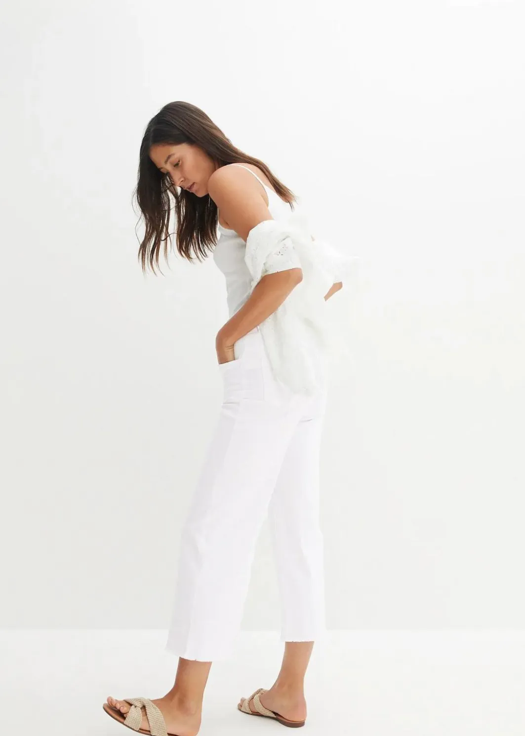 Damen bonprix Jeans|Bekleidung·Shirts & Tops|7/8-Komfort-Stretch-Jeans, Wide Fit