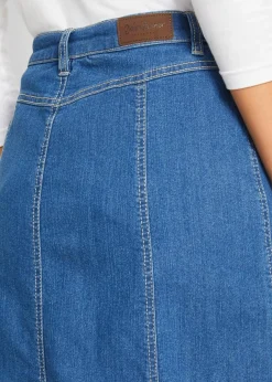 Damen bonprix Bekleidung·Sportbekleidung|Röcke|Komfort-Stretch-Jeansrock, Midi-Länge