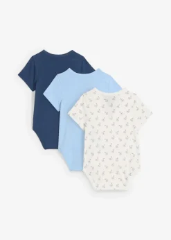 Kurzarm Wickelbodies aus reiner Bio-Baumwolle (3er Pack) Kinder Mehrfachpacks|Bodys & Strampler