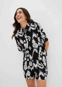 Damen bonprix Bekleidung·Jacken & Mäntel|Blusen & Tuniken|Kurzarmbluse aus fließender Viskose