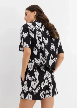 Damen bonprix Bekleidung·Jacken & Mäntel|Blusen & Tuniken|Kurzarmbluse aus fließender Viskose