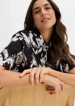 Damen bonprix Bekleidung·Jacken & Mäntel|Blusen & Tuniken|Kurzarmbluse aus fließender Viskose