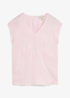 Sale Kurzarmbluse aus glänzendem Satin Damen Bekleidung·Jacken & Mäntel|Blusen & Tuniken