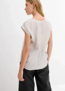 Hot Kurzarmbluse aus glänzendem Satin Damen Blusen & Tuniken|Bekleidung·Jacken & Mäntel