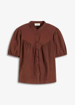 Discount Kurzarmbluse aus luftigem Musselin Damen Blusen & Tuniken
