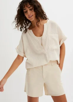 Discount Kurzarmbluse aus Musselin Damen Blusen & Tuniken|Bekleidung·Jacken & Mäntel