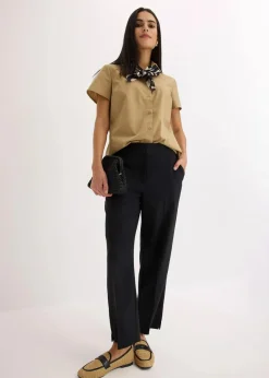Damen bonprix Blusen & Tuniken|Bekleidung·Jacken & Mäntel|Kurzarmbluse aus Popeline