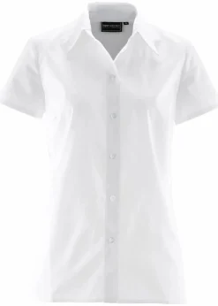 Online Kurzarmbluse aus Popeline Damen Bekleidung·Jacken & Mäntel|Blusen & Tuniken