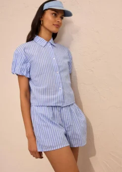 Damen bonprix Blusen & Tuniken|Kurzarmbluse aus reiner Baumwolle