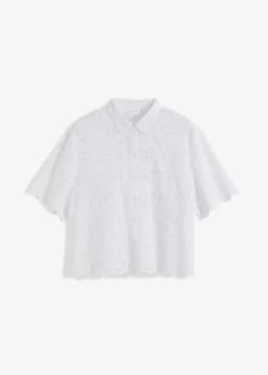 Damen bonprix Bekleidung·Jacken & Mäntel|Blusen & Tuniken|Kurzarmbluse aus reiner Baumwolle