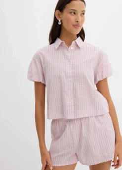 Damen bonprix Blusen & Tuniken|Kurzarmbluse aus reiner Baumwolle