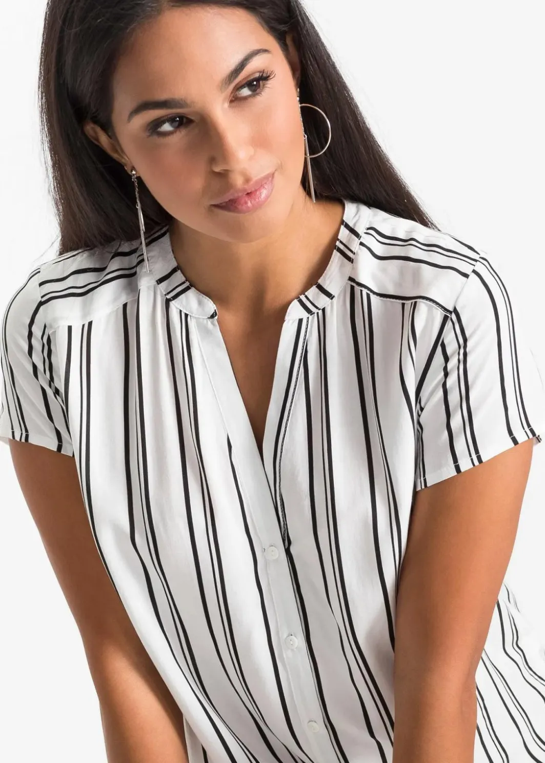 Clearance Kurzarmbluse aus reiner Viskose Damen Blusen & Tuniken|Nachhaltigere Materialien