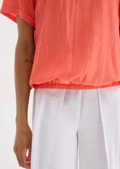 Damen bonprix Bekleidung·Jacken & Mäntel|Blusen & Tuniken|Kurzarmbluse aus softem Viskose-Mix