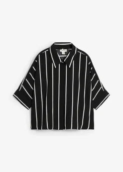 Damen bonprix Bekleidung·Jacken & Mäntel|Blusen & Tuniken|Kurzarmbluse aus strukturiertem Crêpe
