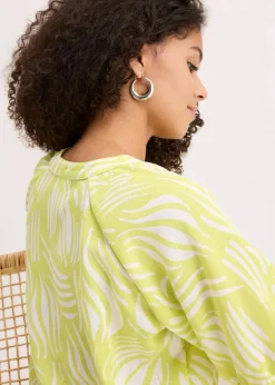 Damen bonprix Bekleidung·Jacken & Mäntel|Blusen & Tuniken|Kurzarmbluse in Leinenoptik