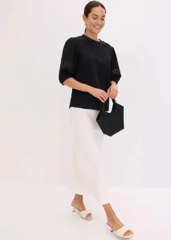 Best Kurzarmbluse mit Leinenanteil Damen Blusen & Tuniken